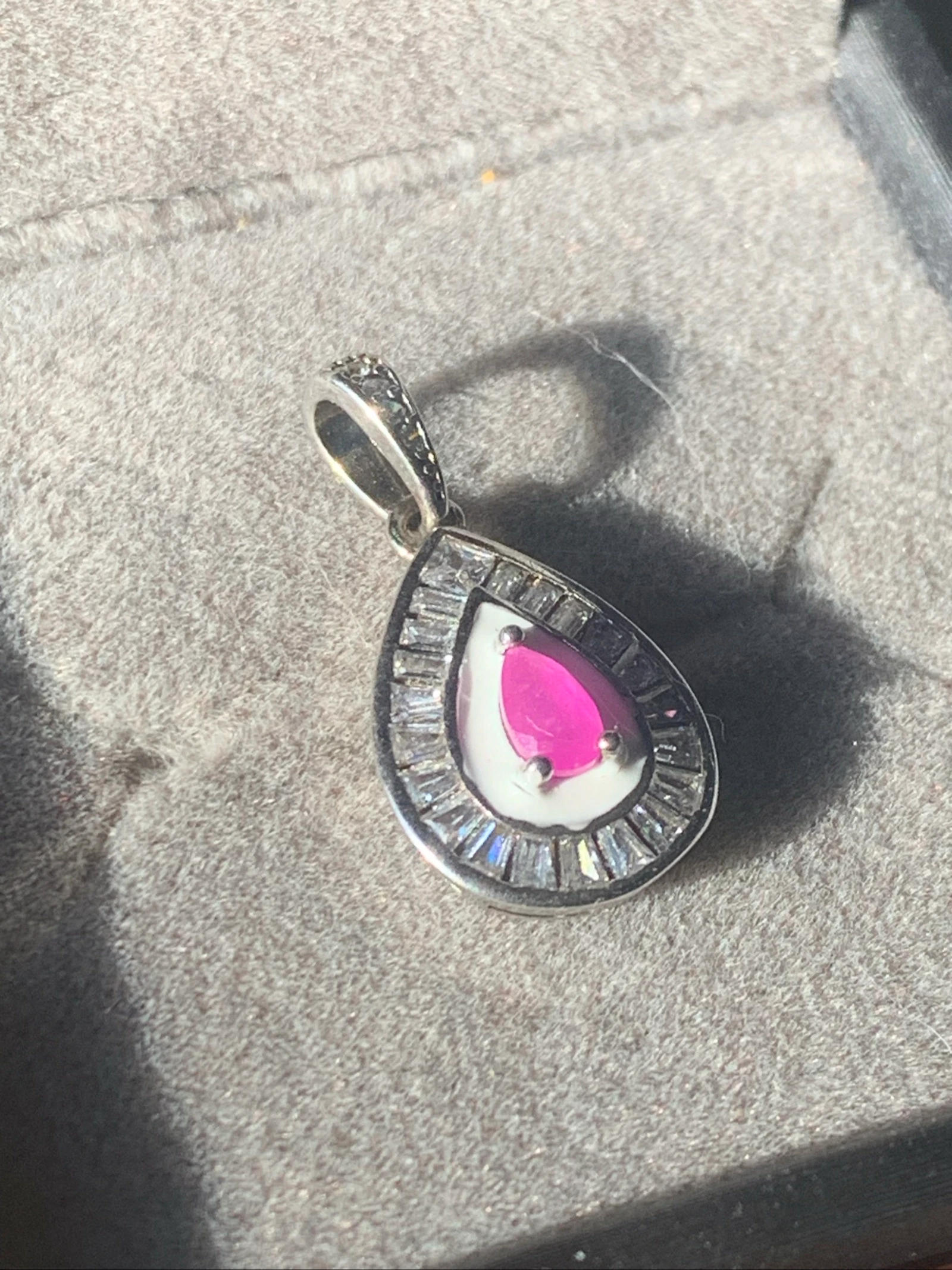 Zilveren hanger met roze robijn – photo 2